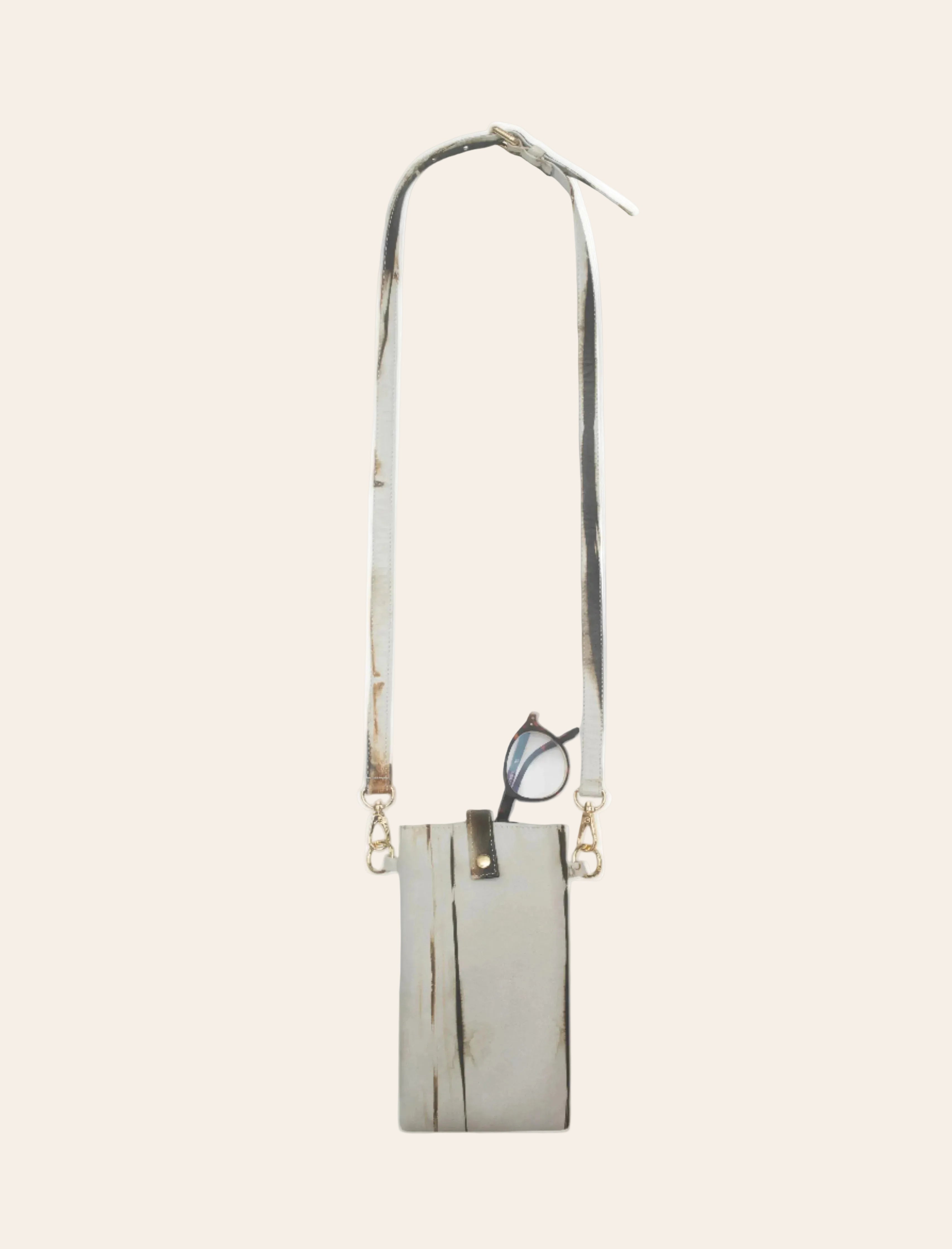 Leather Phone Crossbody Pouch in Tie Dye