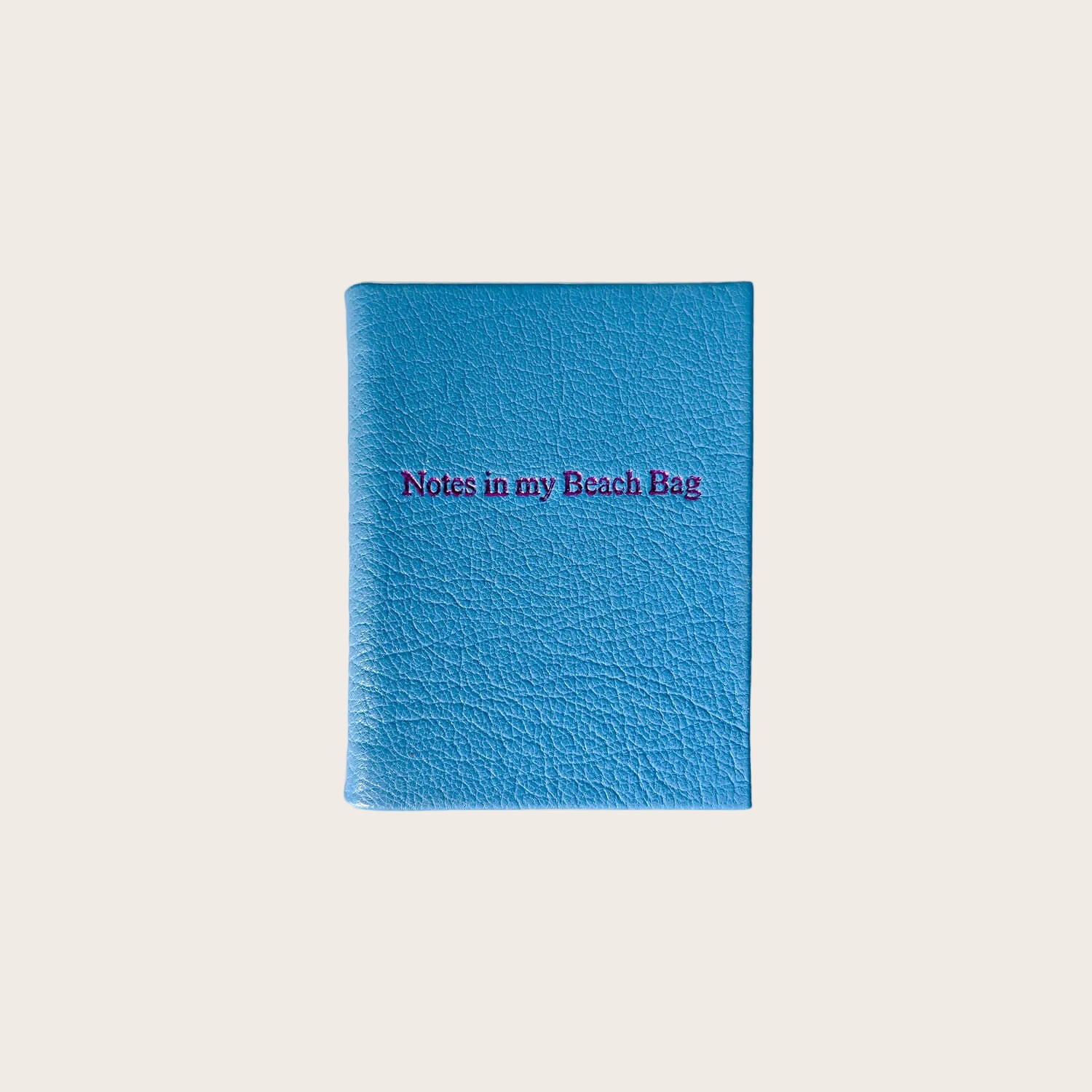 Tiny Ruled Leather Notebook in Capri Blue