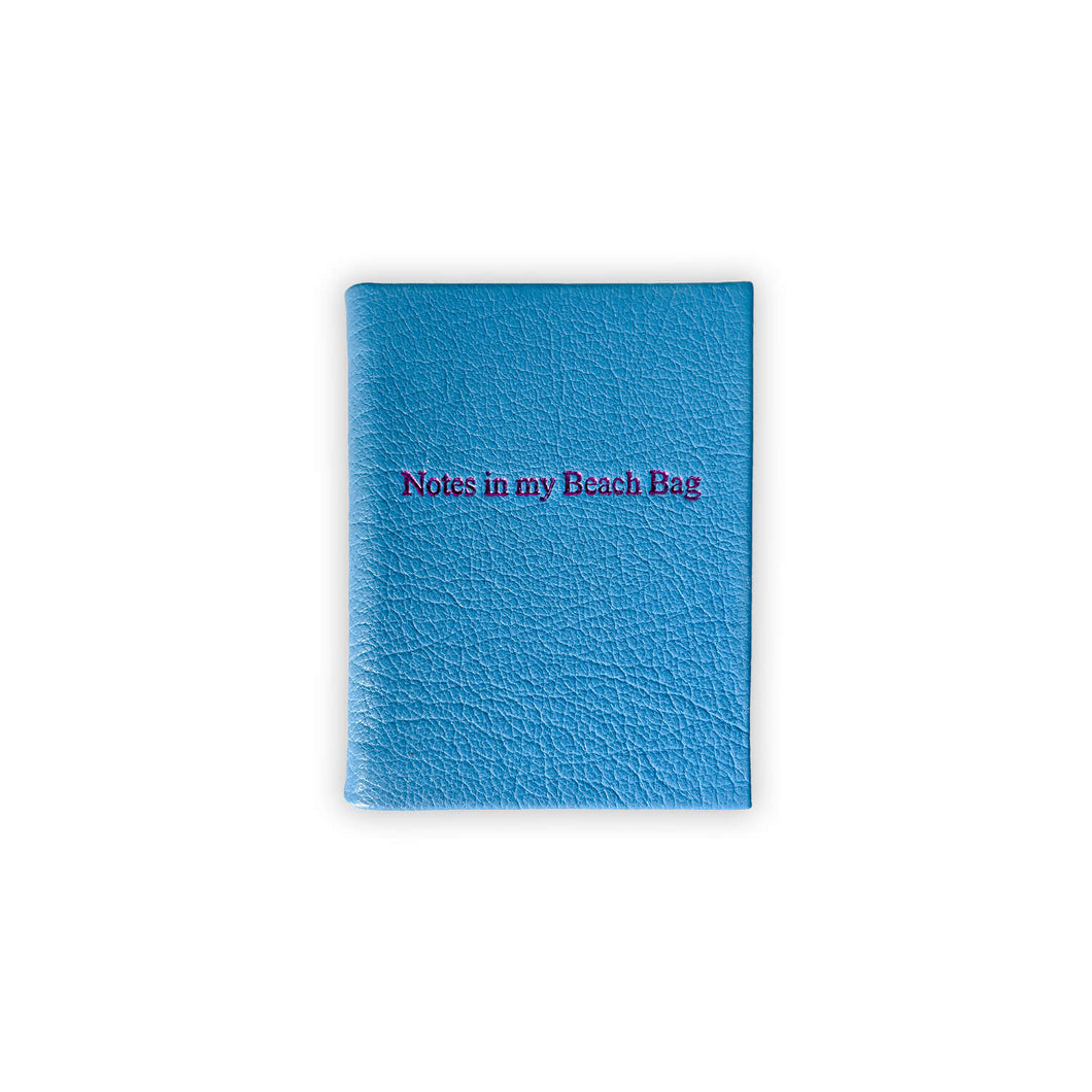 Tiny - Notes in my Beach Bag in Capri Blue top grain leather