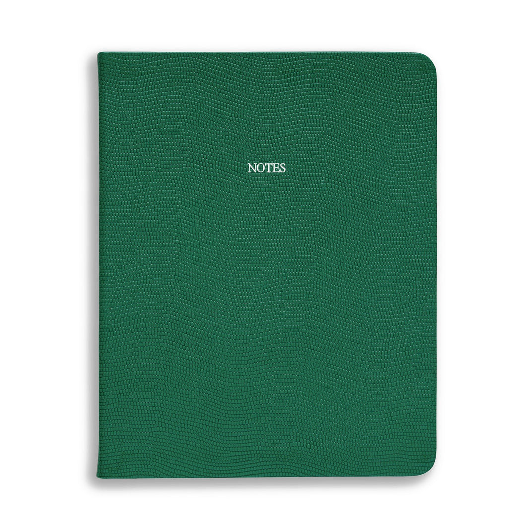 Large Notes in Forest Green lizard- Feint ruled
