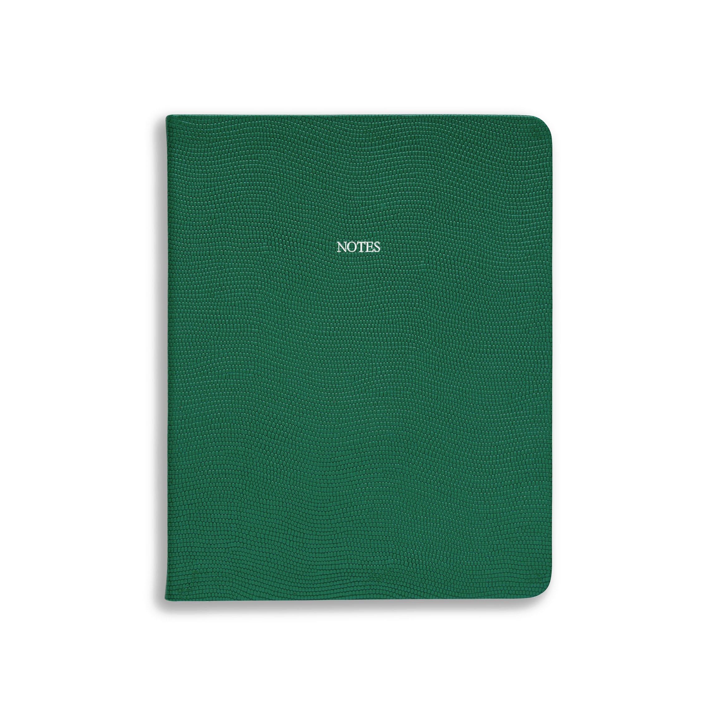 Midsize Notes in Forest Green Lizard - Feint ruled