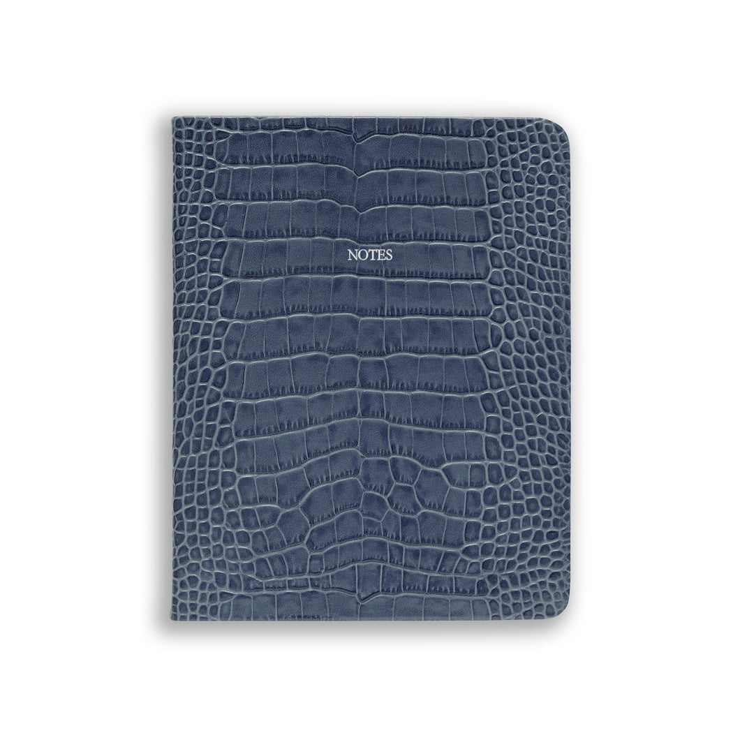 Midsize Notes in Slate Grey Croc