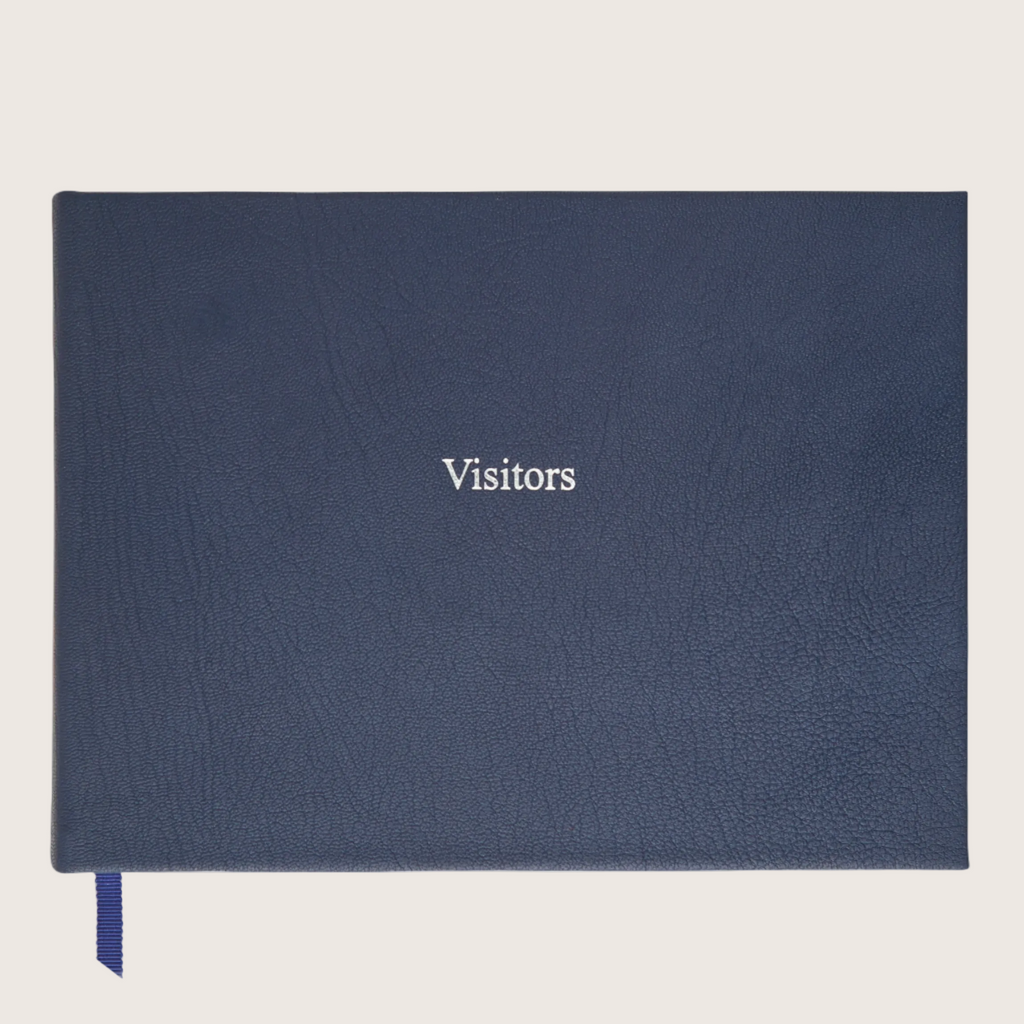 Visitor Leather Book in Navy Blue Goatskin