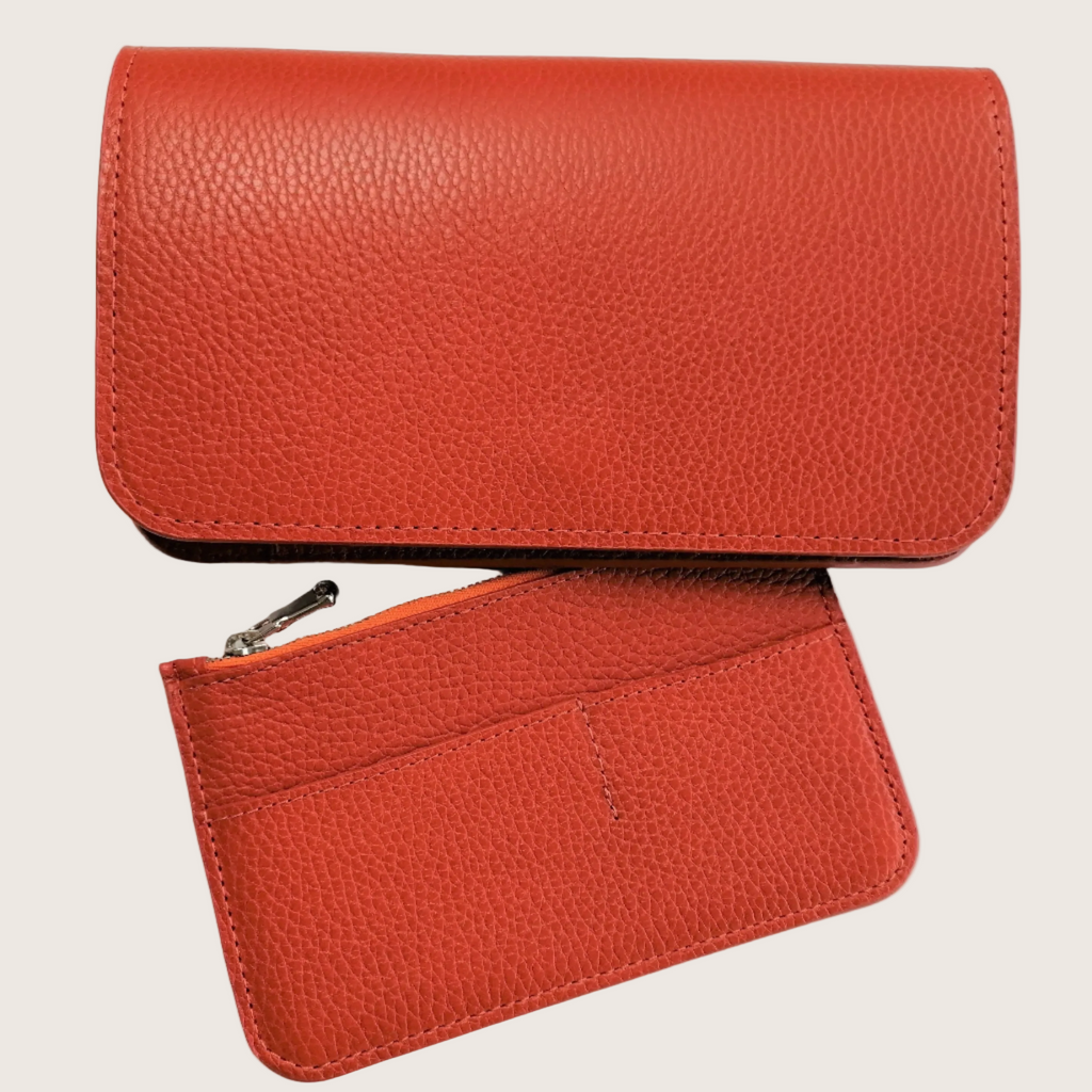 Chelsea Organiser Leather Wallet in Burnt Orange