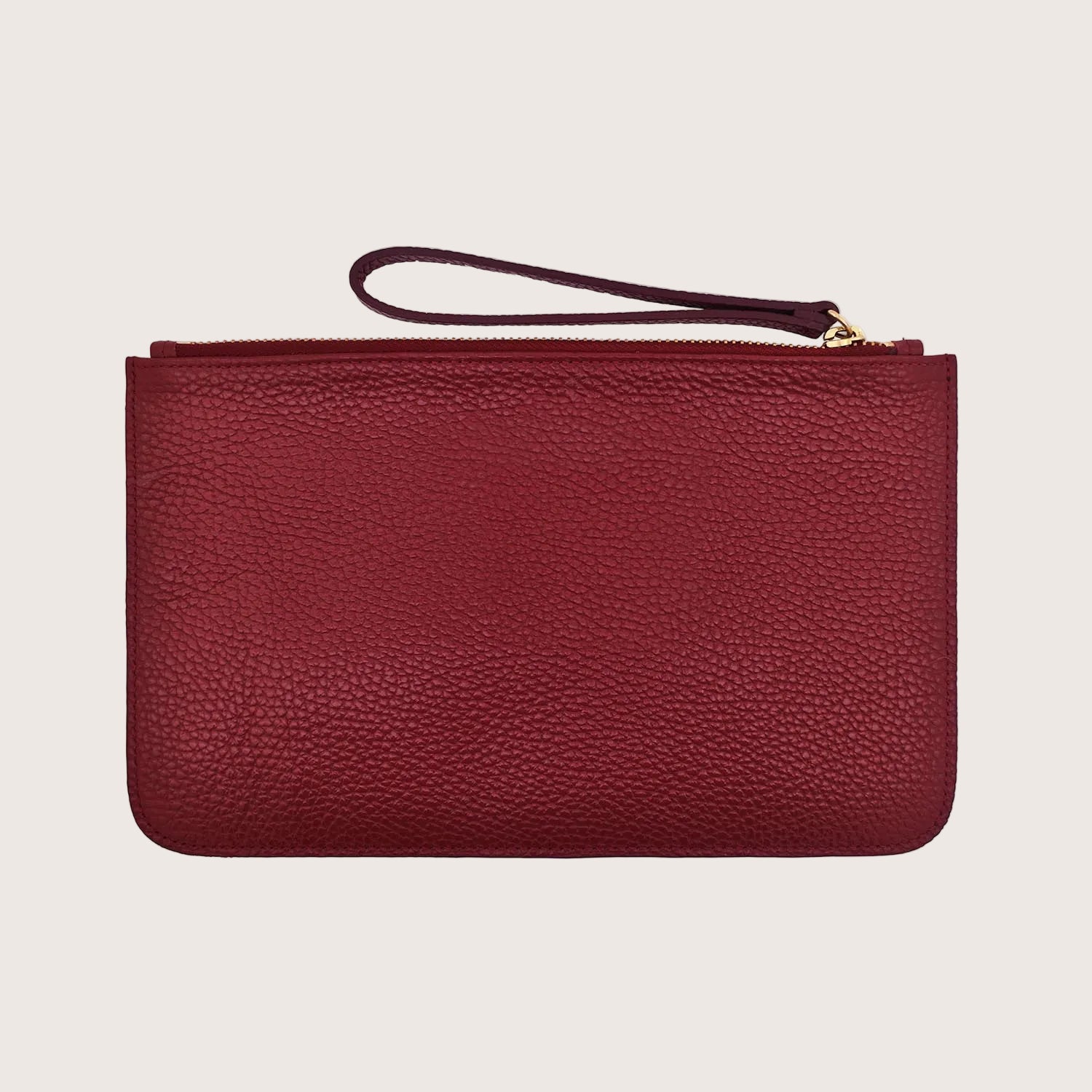 Sloane Leather Pouch in Dark Red