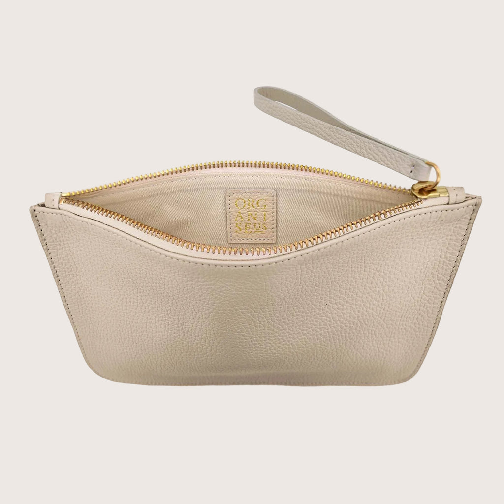 Sloane Leather Pouch in Cream