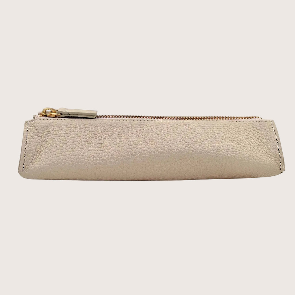 Henrietta Leather Pencil Case in Cream