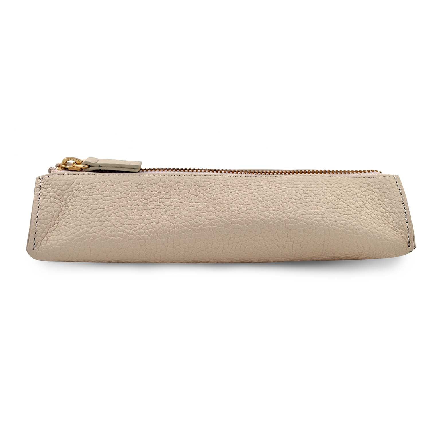 Henrietta Leather Pencil Case in Cream