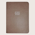 Midsize Ruled Leather Notebook in Mink Saffiano - Adventures Expeditions & Travels