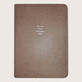 Midsize Ruled Leather Notebook in Mink Saffiano - Decide Ditch Delegate Do!