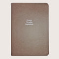 Midsize Ruled Leather Notebook in Mink Saffiano - Dreams Thoughts Inspirations