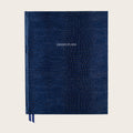 The Grand Plans Leather Notebook in Marine Blue Iguana Pellaq