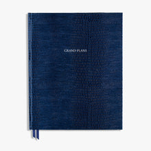 Load image into Gallery viewer, Grand Plans - Desk in Marine Blue Iguana - Feint ruled

