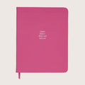 Midsize Ruled Leather Notebook in Peony Pink Lizard - Dream Believe Work hard Achieve!