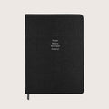 Midsize Ruled Pellaq Notebook in Black Lizard - Dream Believe Work hard Achieve!