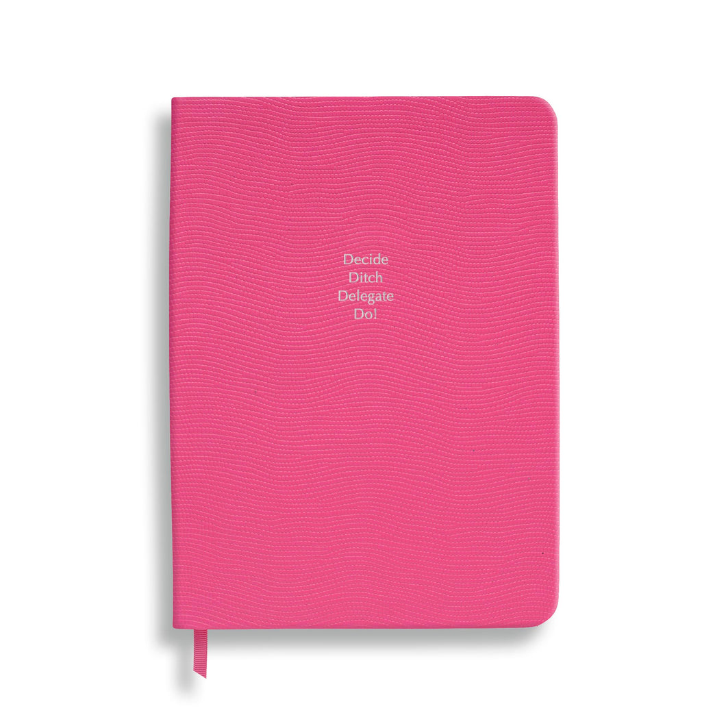 Decide, Ditch, Delegate Do - Midsize in Peony Pink lizard- Feint ruled