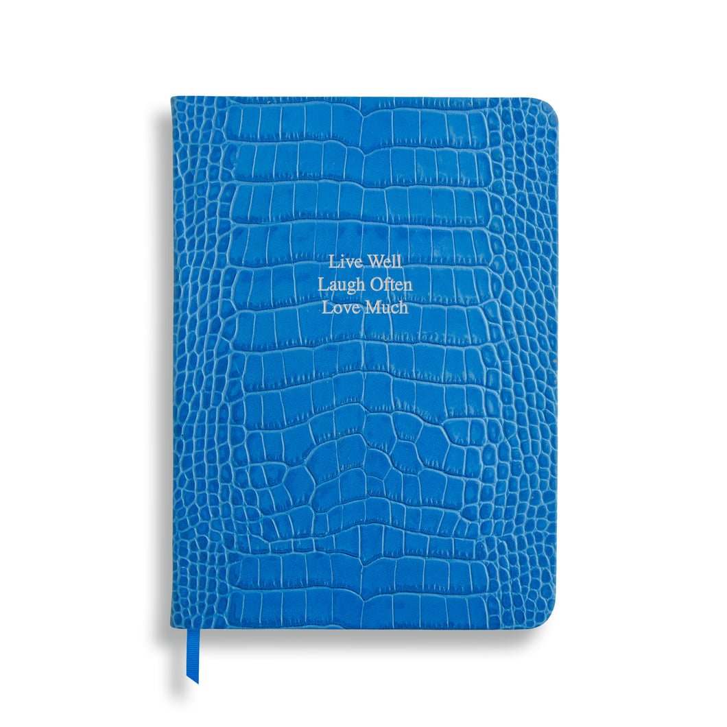 Live Well Laugh Often Love Much - Midsize in Cerulean  Croc - Feint ruled