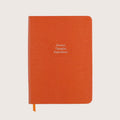 Midsize Ruled Leather Notebook in Clementine Orange Lizard - Dreams Thoughts Inspirations