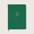 Midsize Ruled Leather Notebook in Emerald Green Lizard - Dream Believe Work hard Achieve!