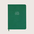 Midsize Ruled Leather Notebook in Emerald Green Lizard - Live Well Laugh Often Love Much