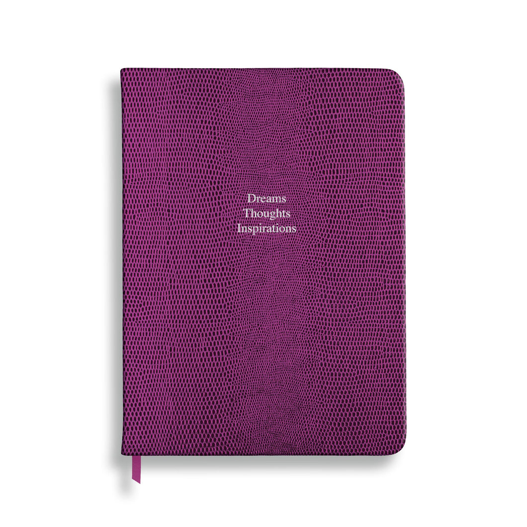 Dreams Thoughts Inspirations - Midsize in Mulberry lizard - Feint ruled