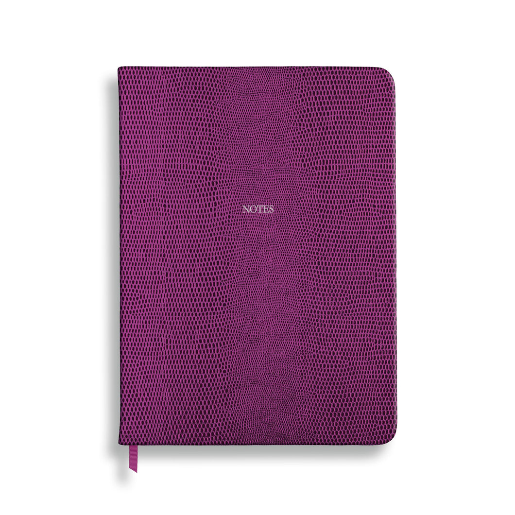 Midsize Notes in Mulberry lizard - Feint ruled