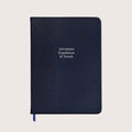 Midsize Ruled Leather Notebook in Navy Blue Goatskin - Adventures Expeditions & Travels