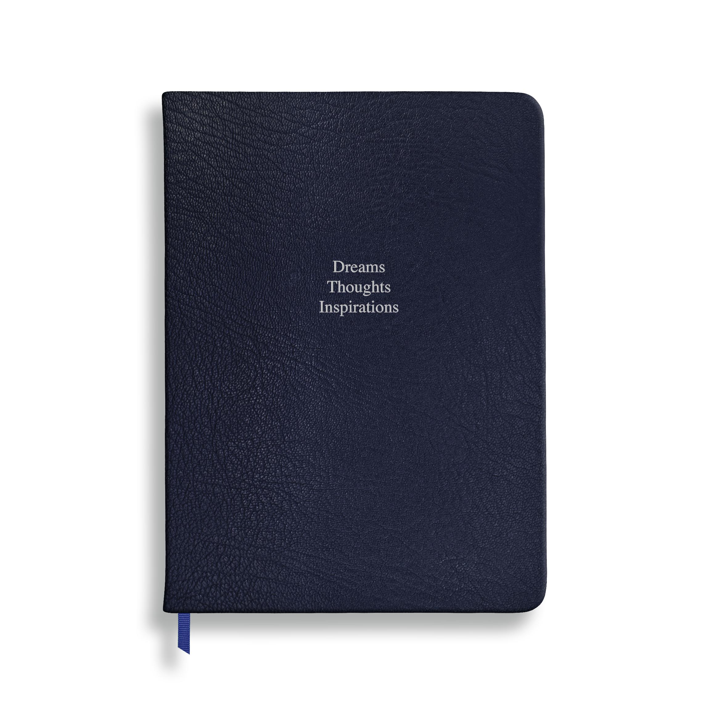 Dreams, Thoughts & Inspirations - Midsize in Navy Goatskin - Feint ruled