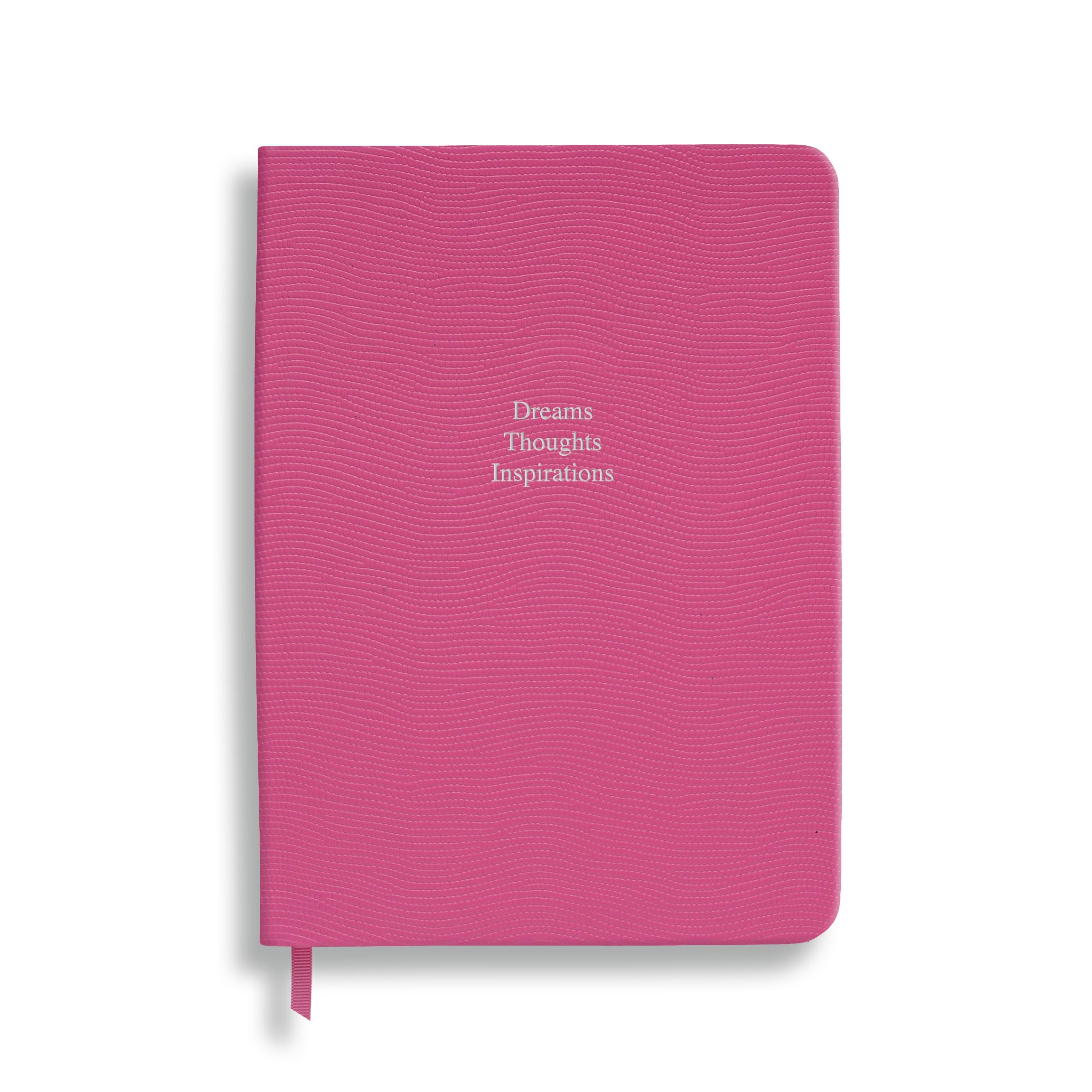 Dreams, Thoughts & Inspirations  - Midsize in Peony Pink lizard- Feint ruled