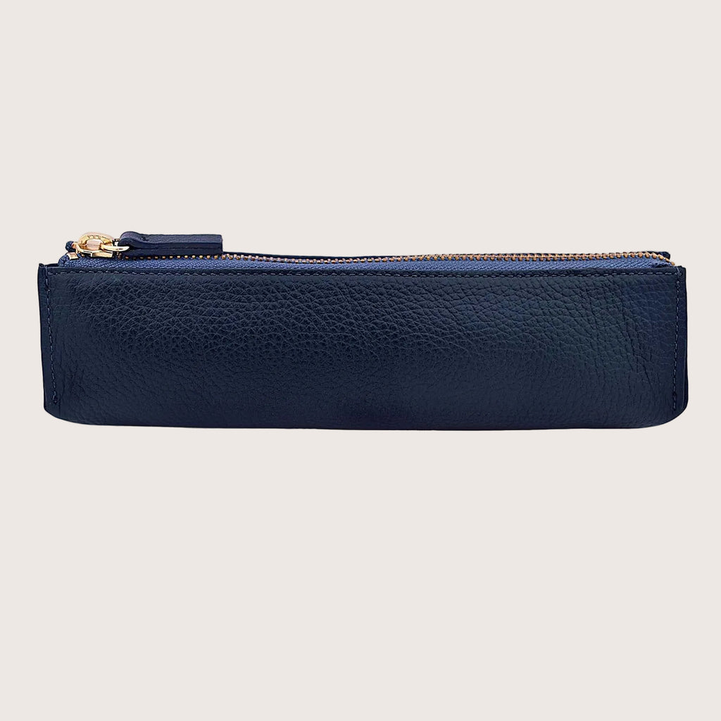 Henrietta Leather Pencil Case in Blue