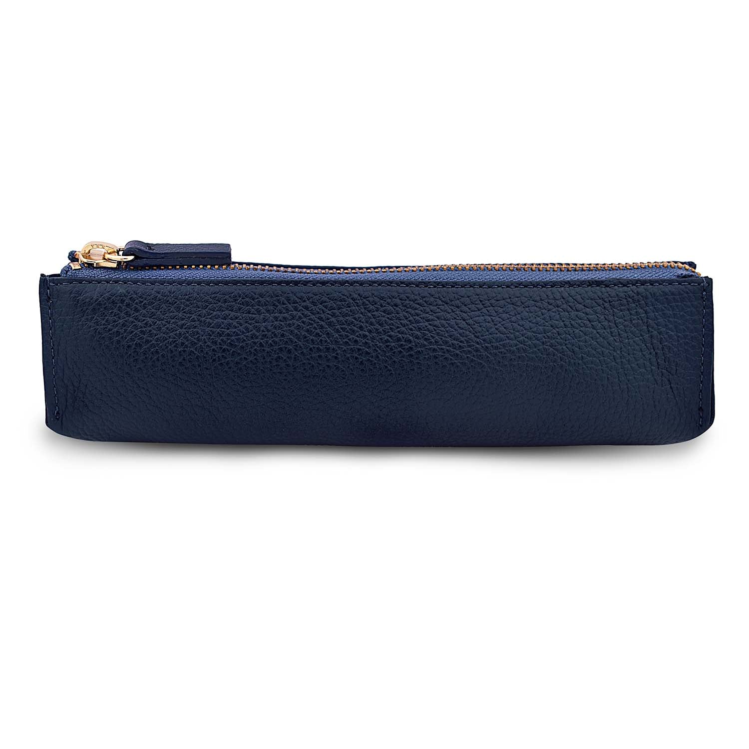 Henrietta Leather Pencil Case in Blue