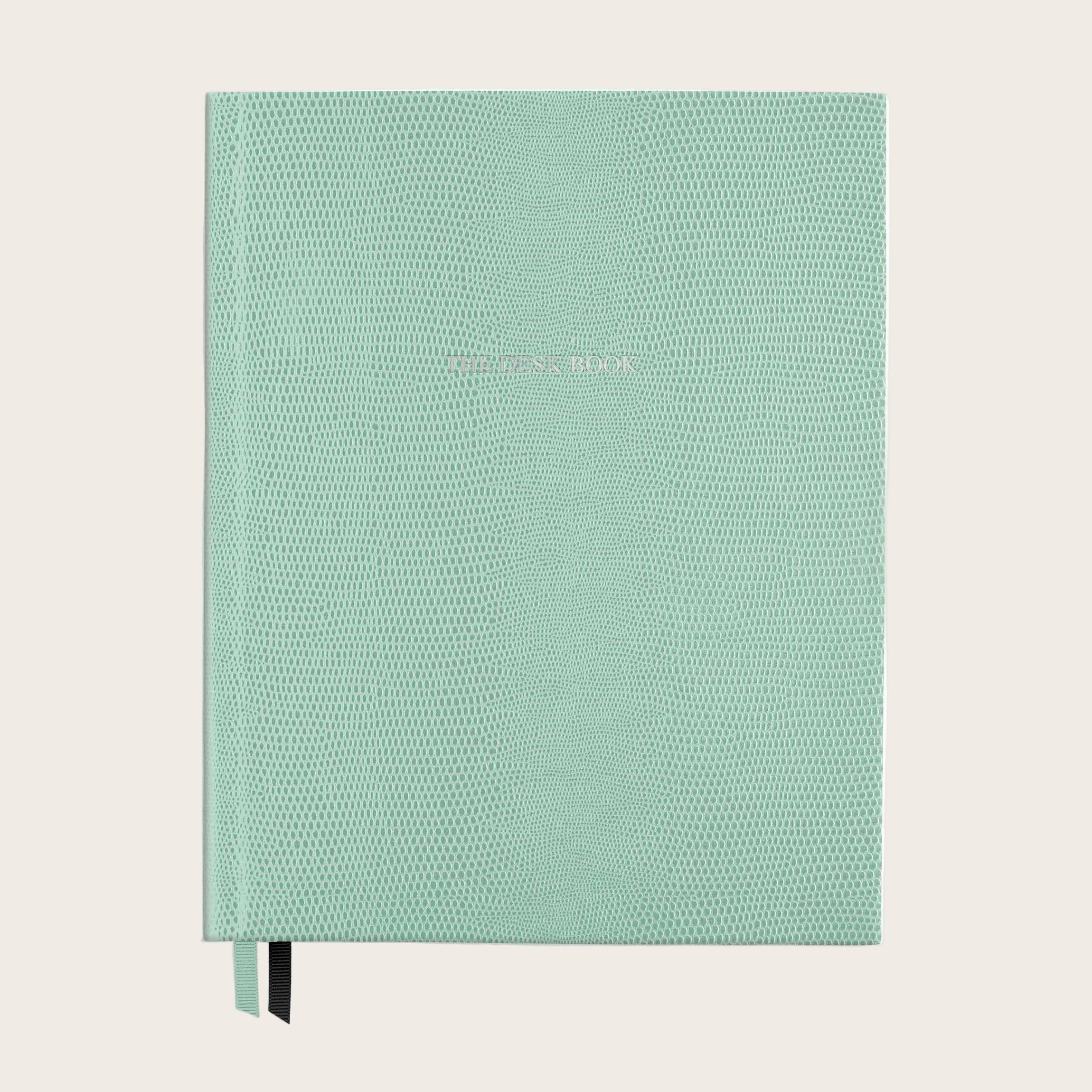 The Desk Book in Mint Green Lizard Pellaq