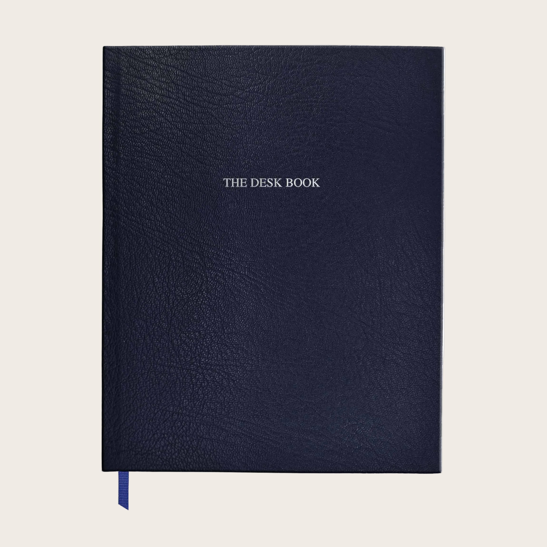 The Desk Book in Navy Blue Goatskin Leather