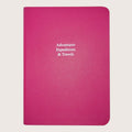 Midsize Ruled Leather Notebook in Bubblegum Pink Calfskin - Adventures Expeditions & Travels