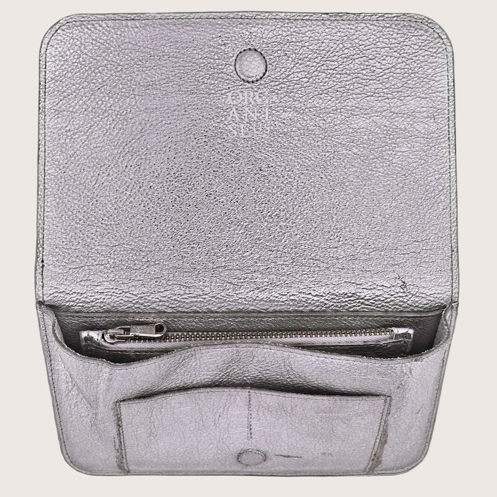 Chelsea Organiser Leather Wallet in Silver