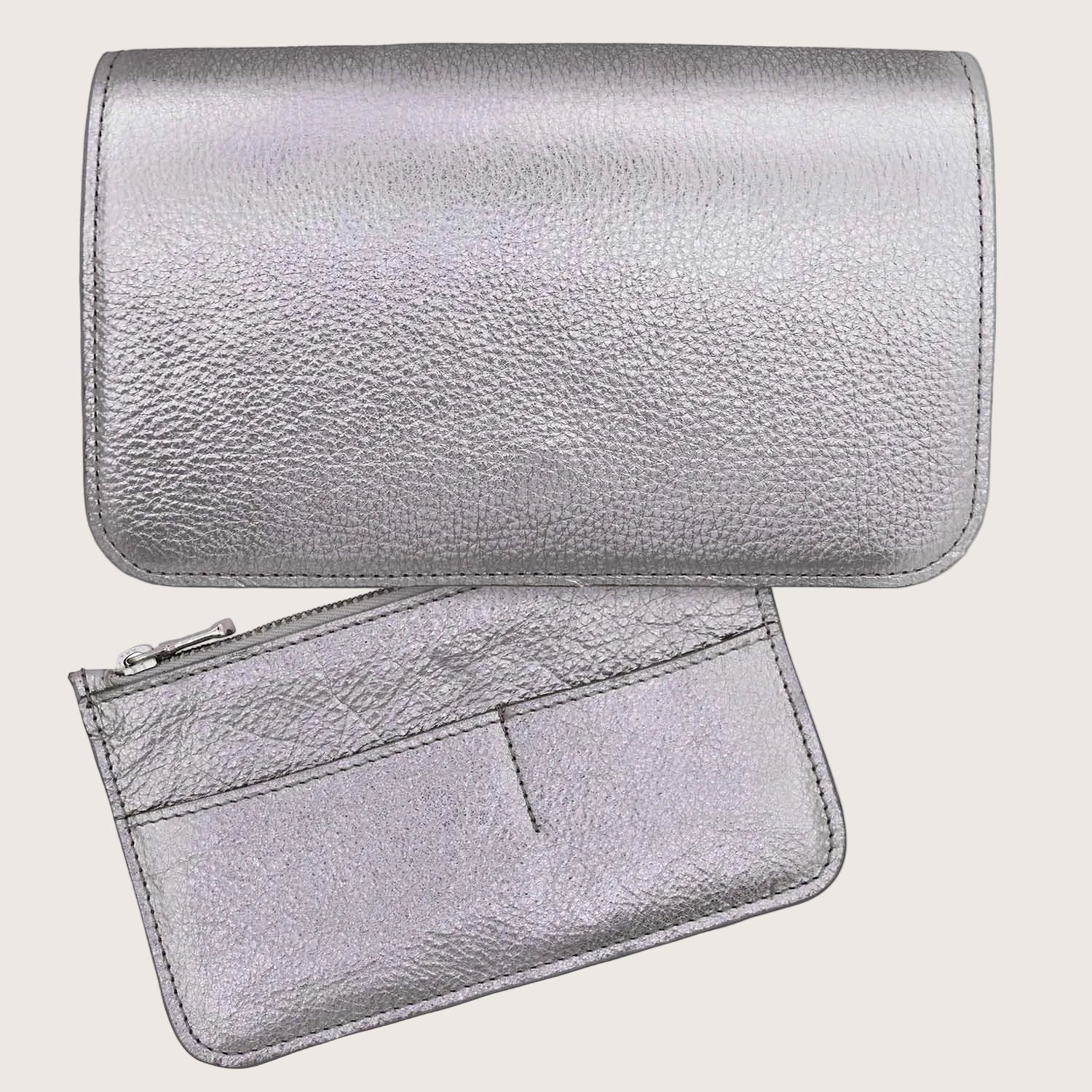 Chelsea Organiser Leather Wallet in Silver