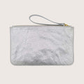 Sloane Leather Pouch in Silver