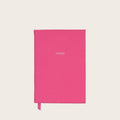 Small Ruled Leather Notebook in Peony Pink Lizard