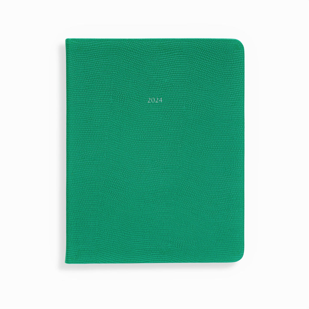 The Large OrganiseherTM Diary 2024 in Emerald Green Lizard