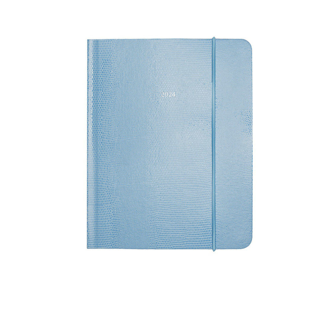 Midsize Belgravia Diary 2024 in Topaz Blue Lizard